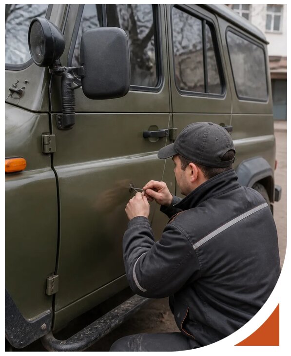 Профессиональное вскрытие автомобиля УАЗ без повреждений в Донецке